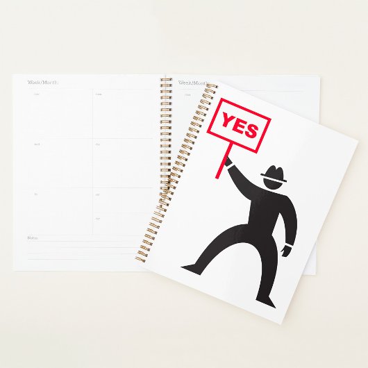 Vet Ja Teken Minimalistische Stick Figuur Protest Planner