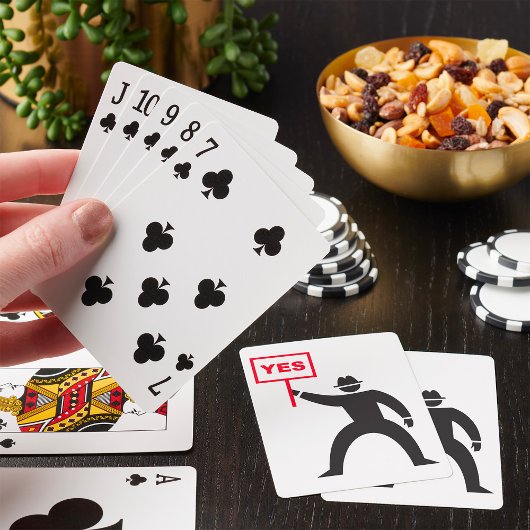 Vet Ja Teken Minimalistische Stick Figuur Protest Pokerkaarten