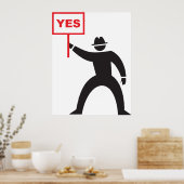 Vet Ja Teken Minimalistische Stick Figuur Protest Poster (Keuken)