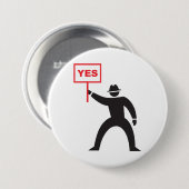 Vet Ja Teken Minimalistische Stick Figuur Protest Ronde Button 7,6 Cm (Voorkant /achterkant)