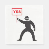 Vet Ja Teken Minimalistische Stick Figuur Protest Servet (Voorkant)