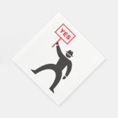 Vet Ja Teken Minimalistische Stick Figuur Protest Servet (Hoek)