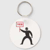 Vet Ja Teken Minimalistische Stick Figuur Protest Sleutelhanger (Voorkant)