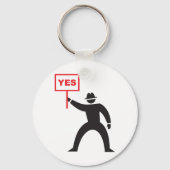 Vet Ja Teken Minimalistische Stick Figuur Protest Sleutelhanger (Achterkant)