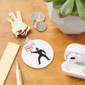 Vet Ja Teken Minimalistische Stick Figuur Protest Sleutelhanger