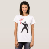 Vet Ja Teken Minimalistische Stick Figuur Protest T-shirt (Voorkant volledig)