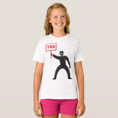 Vet Ja Teken Minimalistische Stick Figuur Protest T-shirt (Voorkant volledig)