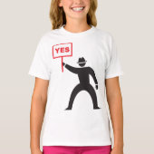 Vet Ja Teken Minimalistische Stick Figuur Protest T-shirt (Voorkant)