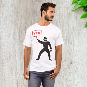 Vet Ja Teken Minimalistische Stick Figuur Protest T-shirt