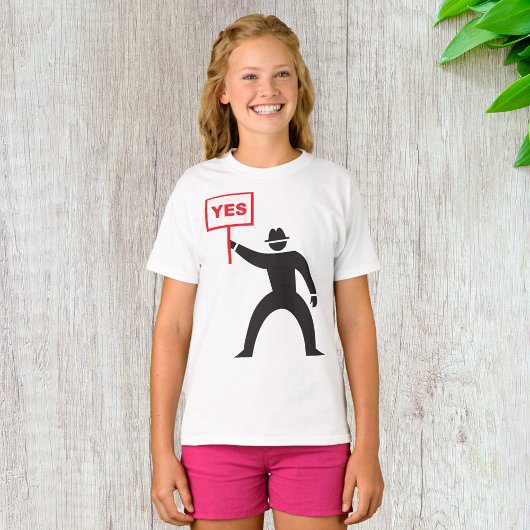 Vet Ja Teken Minimalistische Stick Figuur Protest T-shirt