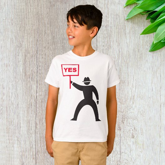 Vet Ja Teken Minimalistische Stick Figuur Protest T-shirt