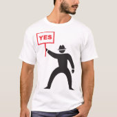 Vet Ja Teken Minimalistische Stick Figuur Protest T-shirt (Voorkant)