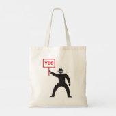 Vet Ja Teken Minimalistische Stick Figuur Protest Tote Bag (Achterkant)