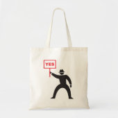 Vet Ja Teken Minimalistische Stick Figuur Protest Tote Bag (Voorkant)