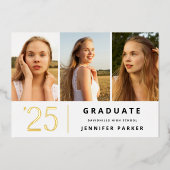 Vet Jaar 3 foto afstuderen Folie Uitnodiging (Voorkant)