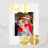 Vet jaar nieuwe feestdag Foto Gold Foil Card Folie Feestdagenkaart (Voorkant)