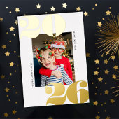 Vet jaar nieuwe feestdag Foto Gold Foil Card Folie Feestdagenkaart