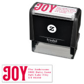 Vet Joy RED-adres Aangepaste kerstfeestdag Zelfinktende Stempel (In situ)