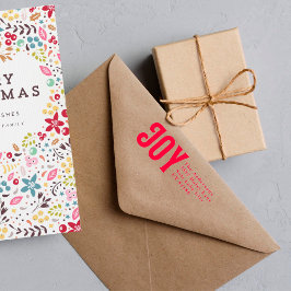 Vet Joy RED-adres Aangepaste kerstfeestdag Zelfinktende Stempel