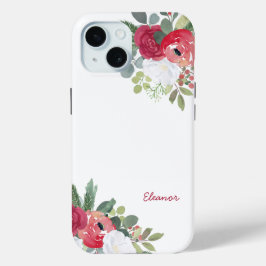 Vet Joyful Waterverf Bloemen Naam iPhone 15 Case