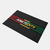 Vet Juneteenth Graphic Rood, Geel & Groen Strip Deurmat (Schuin)