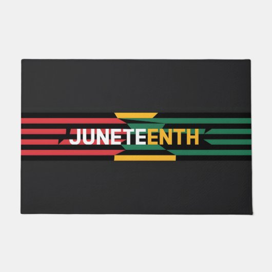 Vet Juneteenth Graphic Rood, Geel & Groen Strip Deurmat (Voorkant)