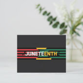Vet Juneteenth Graphic Rood, Geel & Groen Strip Feestdagenkaart (Staand voorkant)