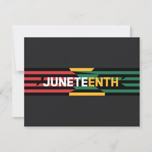 Vet Juneteenth Graphic Rood, Geel & Groen Strip Feestdagenkaart (Voorkant)