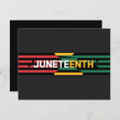 Vet Juneteenth Graphic Rood, Geel & Groen Strip Feestdagenkaart (Voorkant / Achterkant)