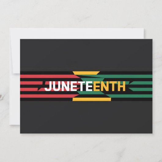 Vet Juneteenth Graphic Rood, Geel & Groen Strip Save The Date (Voorkant)
