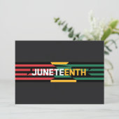 Vet Juneteenth Graphic Rood, Geel & Groen Strip Save The Date (Staand voorkant)