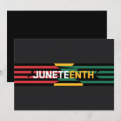 Vet Juneteenth Graphic Rood, Geel & Groen Strip Save The Date (Voorkant / Achterkant)