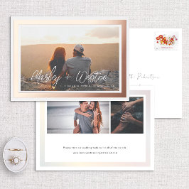 Vet Kader Handgeschreven namen Foto opslaan Datum Folie Uitnodiging