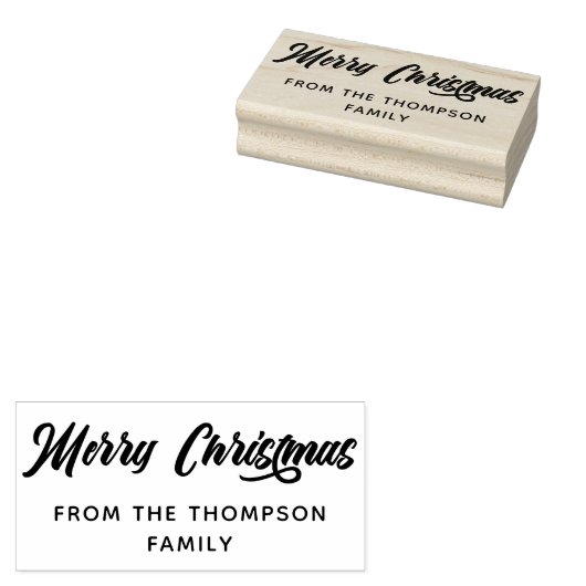 Vet kalligrafie Vrolijk kerstfeest Rubberstempel (Gestempeld)