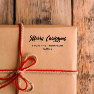 Vet kalligrafie Vrolijk kerstfeest Rubberstempel