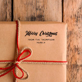 Vet kalligrafie Vrolijk kerstfeest Rubberstempel