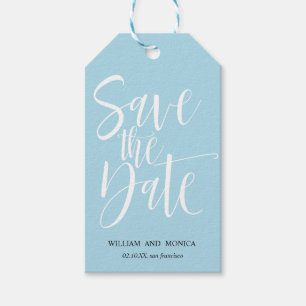 Vet Kalligrafie Wit AZURE BRUILOFT MODERN Cadeaulabel