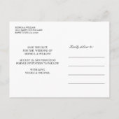 Vet kalligrafie | Witte zure moderne bruiloft Aankondigingskaart (Achterkant)