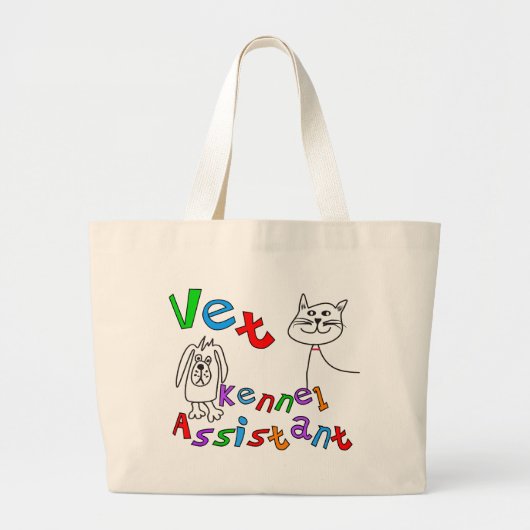 Vet Kennel Assistant T-Shirts en Gifts Grote Tote Bag (Voorkant)