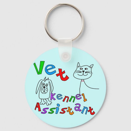 Vet Kennel Assistant T-Shirts en Gifts Sleutelhanger (Voorkant)