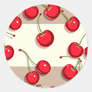 Vet Kersenpatroon Retro Zomer Vibes Ronde Sticker