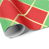 Vet kerstcadeautje Red Green Gold & White Cadeaupapier (Rol Hoek)