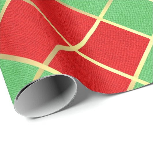 Vet kerstcadeautje Red Green Gold & White Cadeaupapier (Rol Hoek)