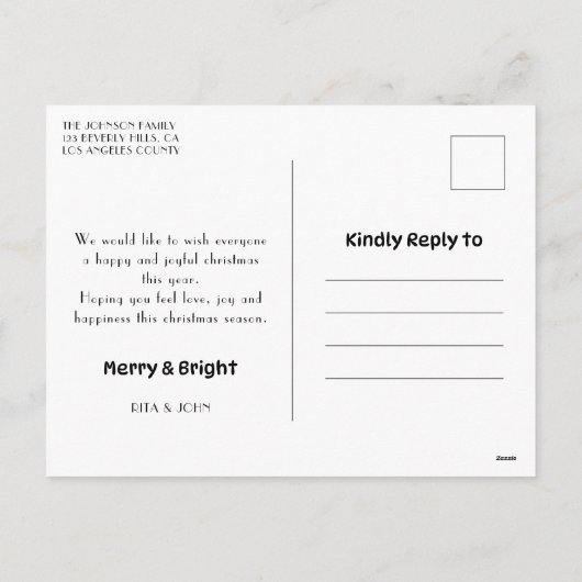 Vet Kerstfeest Familie Foto's Vakantie Briefkaart (Achterkant)