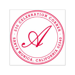 Vet Klassiek Script Monogram Rond Retouradres Zelfinktende Stempel