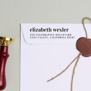Vet, kleine letters, typografie en retouradres rubberstempel