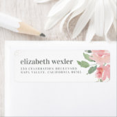 Vet kleine letters Waterverf Roos en goudglitter Etiket (Insitu)