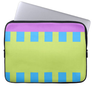 Vet Kleur Blokken Groen Blauw Roze 7 Laptop Sleeve