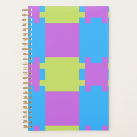 Vet Kleur Blokken Groen Blauw Roze 7 Planner (Voorkant)