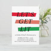 Vet Kleur Hoogtepunten Kerstmis Party Uitnodiging (Staand voorkant)